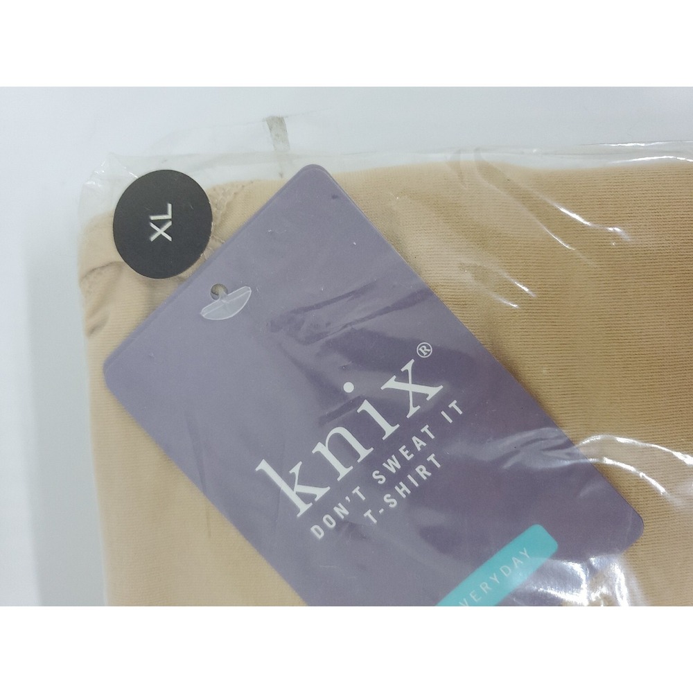 Knix Don't Sweat It Shapewear Compression T-shirt XL Beige Tee No Odor No Rings - Picture 7 of 7